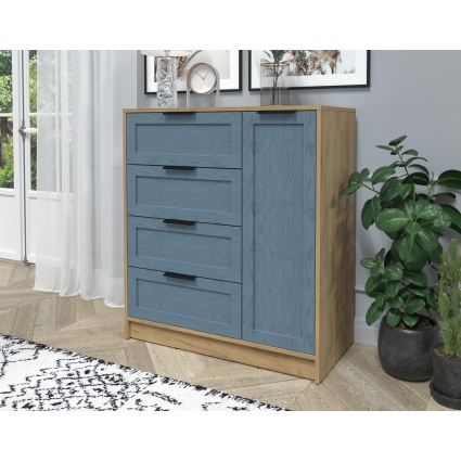 Тумба Тренд КТ-Т90 (Дуб золотой ЛДСП/ Дуб лазурный ЛМДФ) Ш900 В1020 Г451